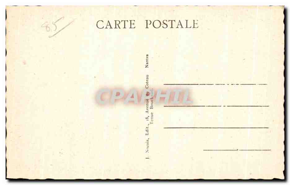 Noirmoutier (Vendée) — Carrefour de routes dans le bois de la Chaze — J. Nozais, Nantes — Rückseite