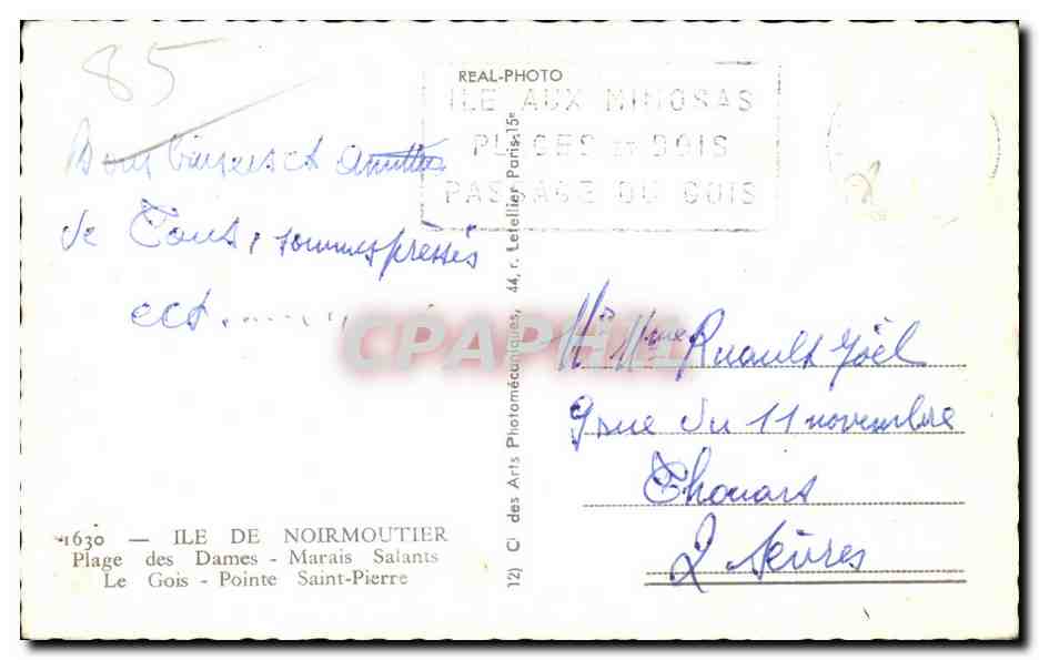 CPA Noirmoutier Ile de — Verso