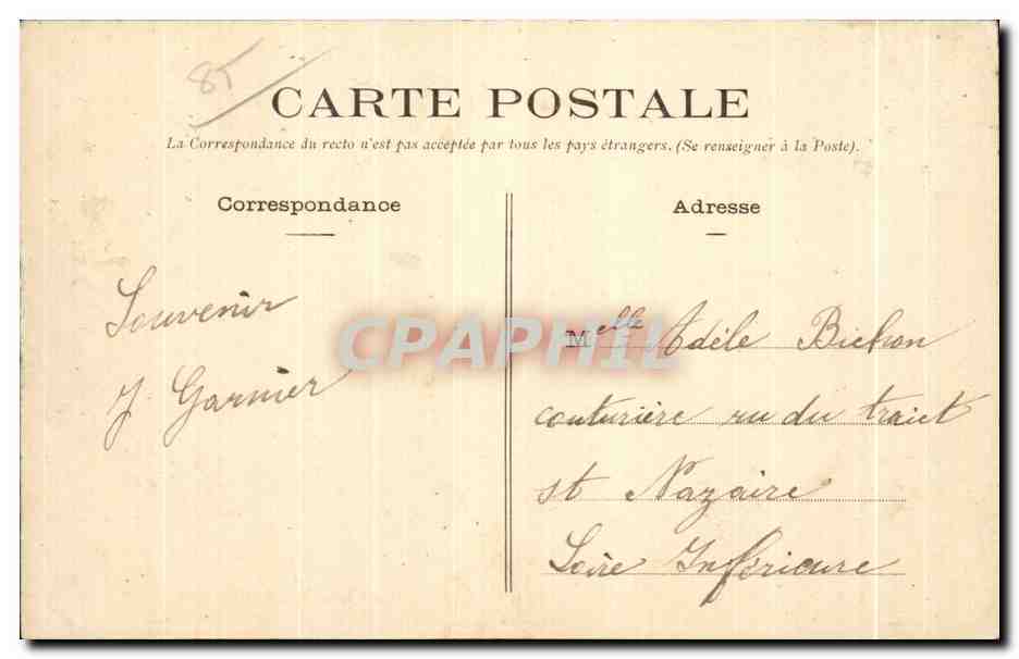 CPA L Ile De Noirmoutier Bois de la Chaise La Chambre des Dames — Verso