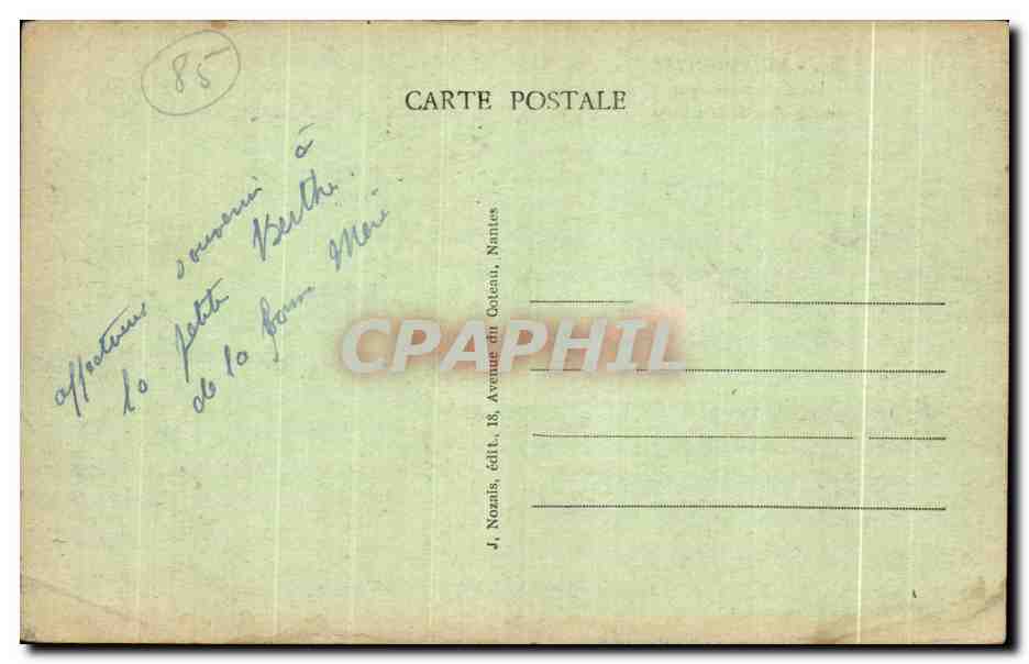 Noirmoutier — Ein pittoreskes Eckchen im Bois de la Chaize — J. Nonnis, Verlag, 18, Avenue du Coteau, Nantes — Rückseite