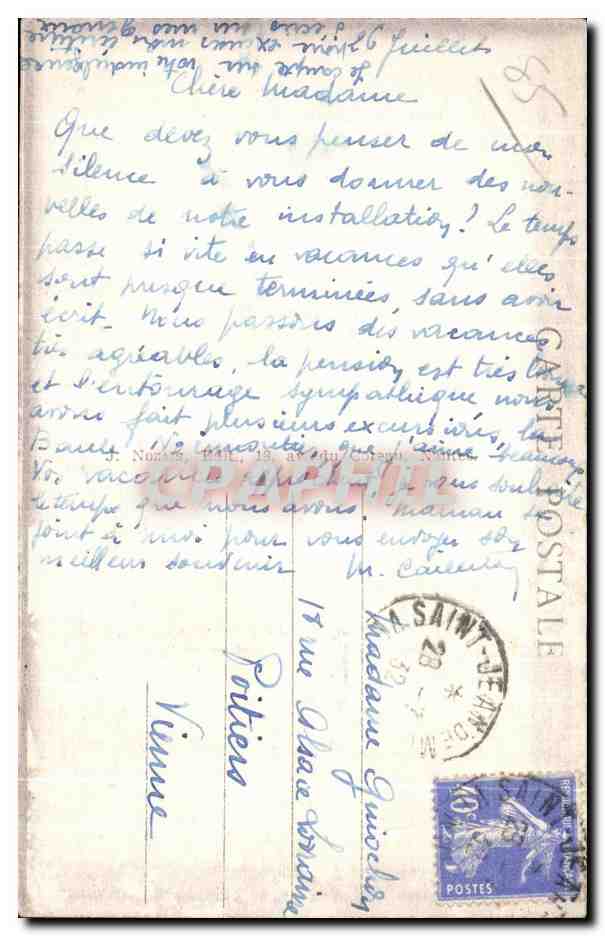 L'Anse Rouge et la Tour Plantier — Noirmoutier — série 171 — Verso
