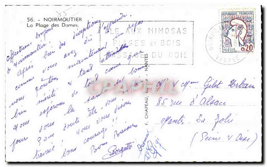 Plage des Dames — Noirmoutier — Verlag F. Chapeau, Nr. 56 — Rückseite