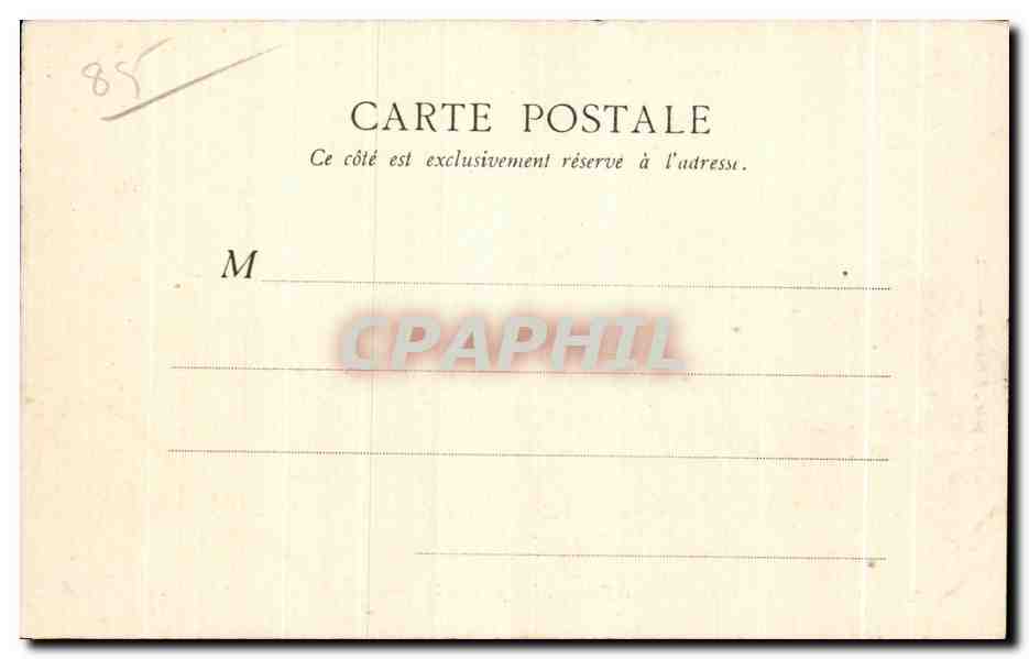 L'Île-d'Yeu (Vendée) — Le Vieux-Château, vue prise de la Combe-du-Jard à l'ouest — Jutes Robuchon, phot., à Poitiers — n° 372 — Verso