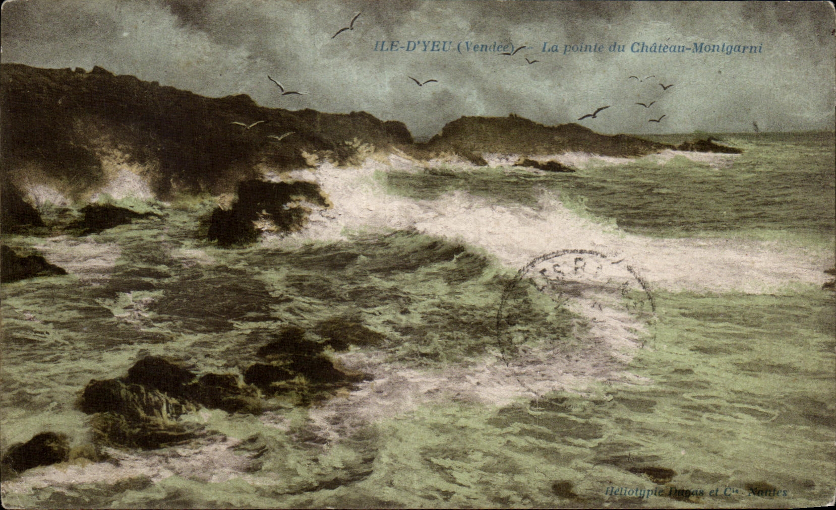 CPA Ile D Yeu La pointe du Chateau Montgurni