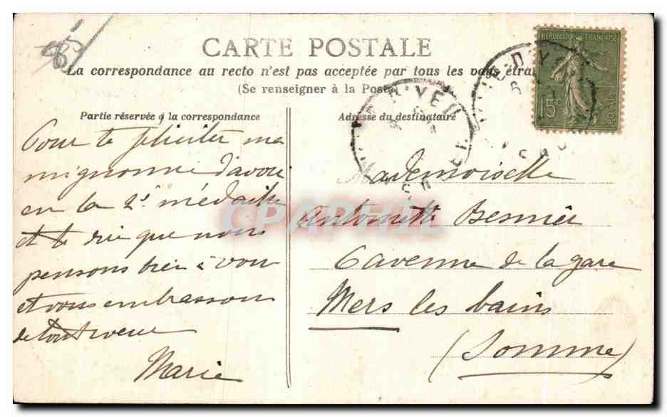 CPA Ile D Yeu La pointe du Chateau Montgurni — Back