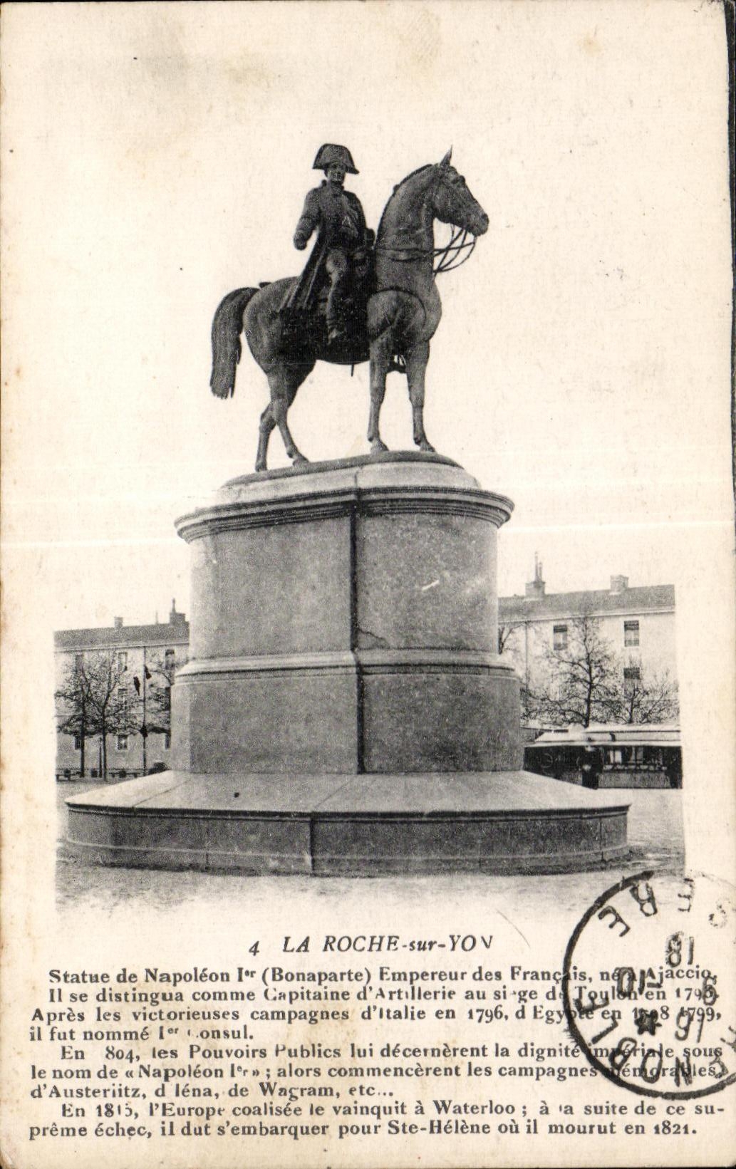 Statue de Napoléon Ier à La Roche-sur-Yon — éditeur inconnu, n°4
