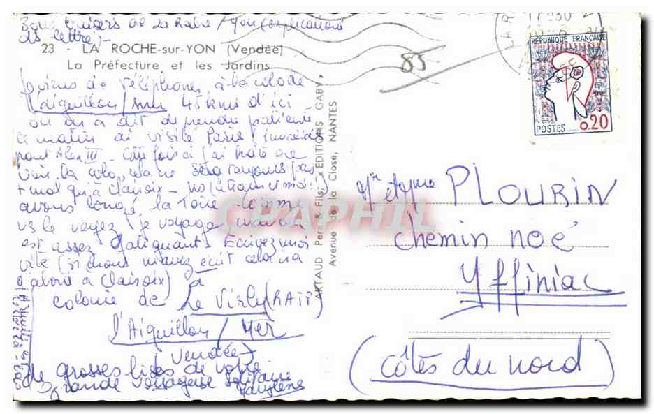 La Préfecture et les Jardins — La Roche-sur-Yon (Vendée) — Éditions Gaby — Rückseite