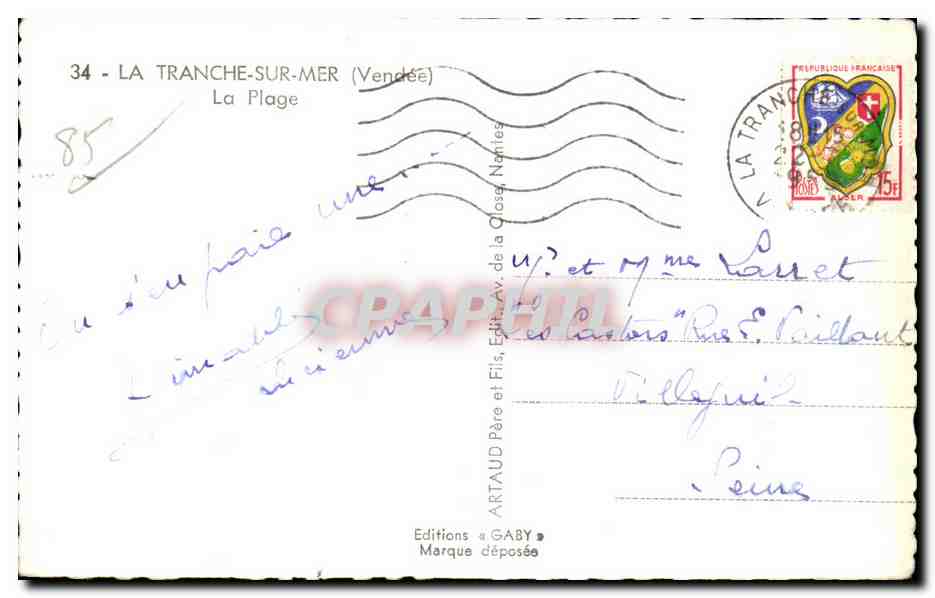 La Tranche-sur-Mer — plage animée — Éditions Gaby — Rückseite