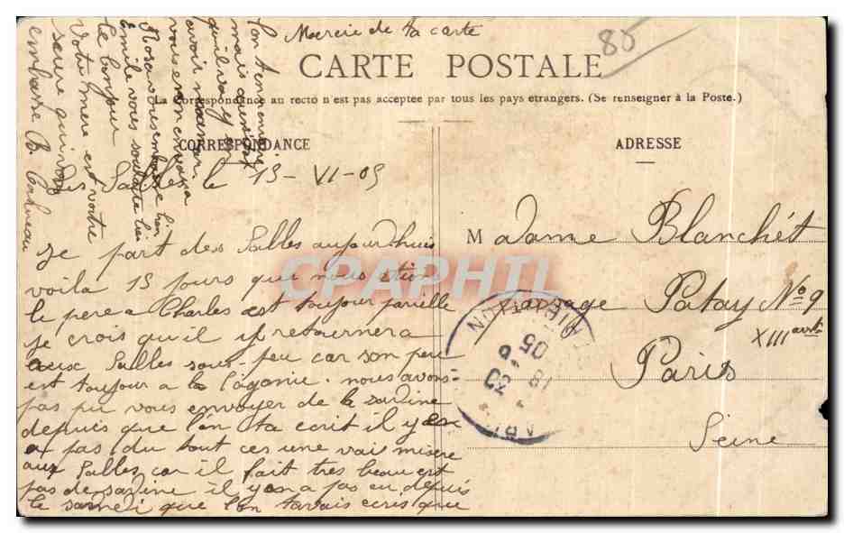 Les Sables-d'Olonne - Les lames sur la Jetée de la Chaume par une mer furieuse — Amaud, N° 1097 — Verso