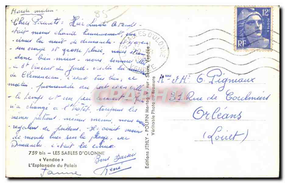 Les Sables-d'Olonne — Esplanade du Palais — Éditions Jehly — Reverso