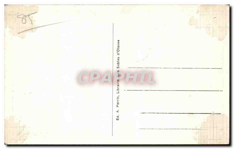 CPA Les Sables D olonne Femme Folklore Costume — Verso