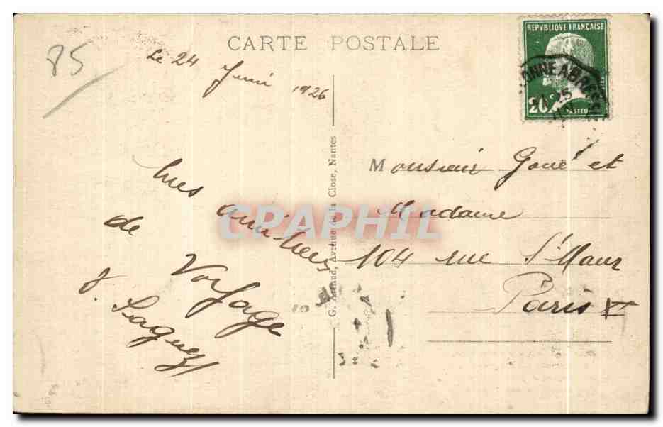 Femme avec bicyclette — scène comique — Costume Sablais n°7 — Verso