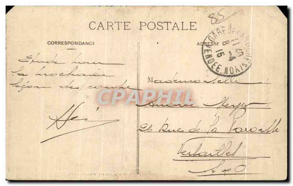 CPA Sables D olonne Femme Folklore Costume — Verso