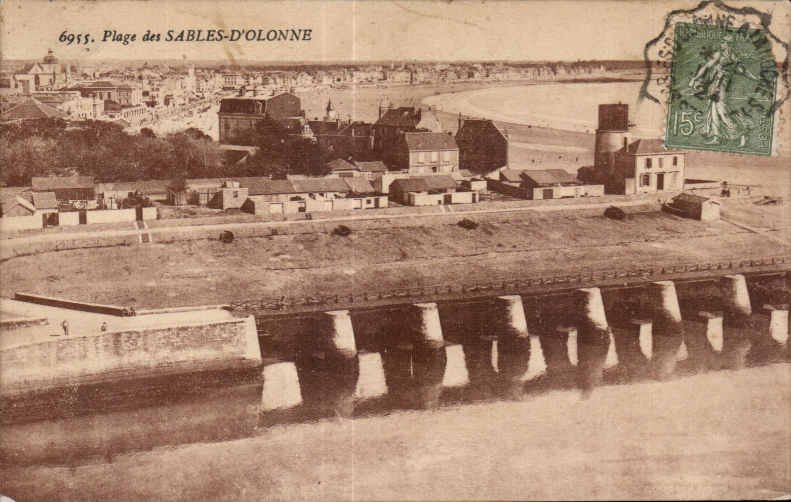 Plage des SABLES-D'OLONNE — vue panoramique — éditeur non identifié, n° de série 6955