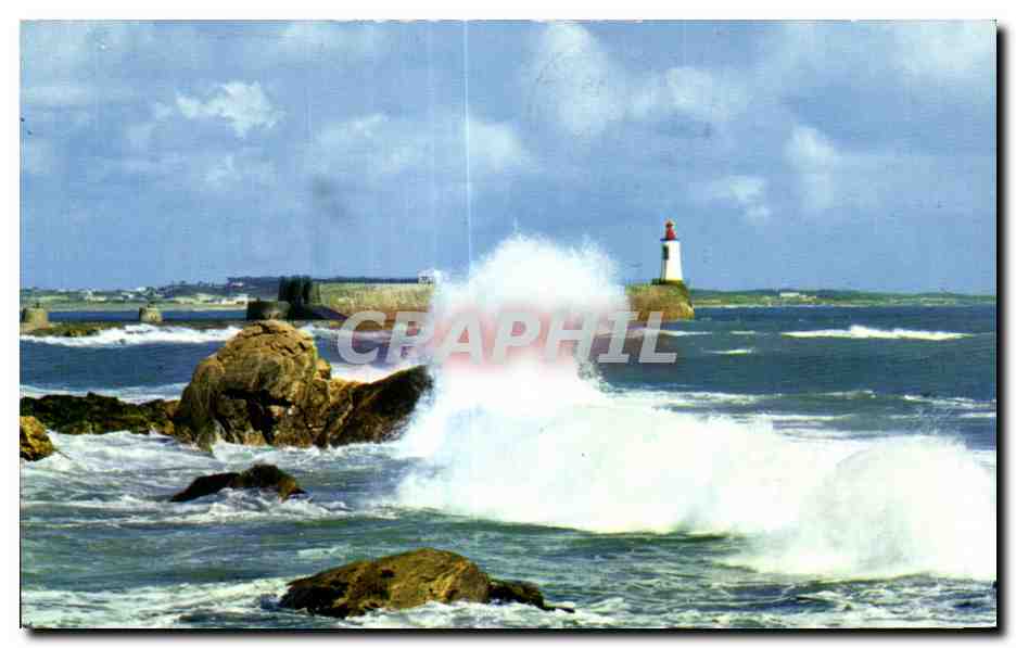 Les Sables-d'Olonne — El muelle un día de tormenta — APT-AUD Frères Éditeurs, Nantes-Carquefou