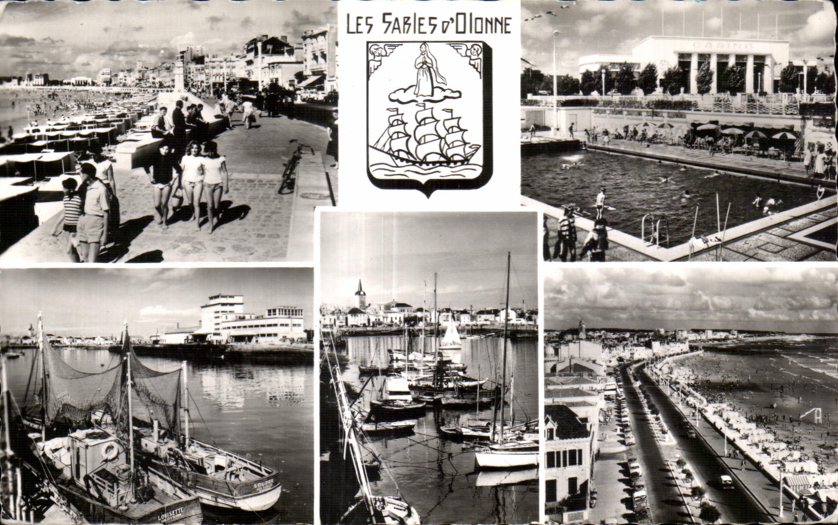 Les Sables-d'Olonne — panoramic view of the port, pool, and beach — Éditions du Luxe, Paris