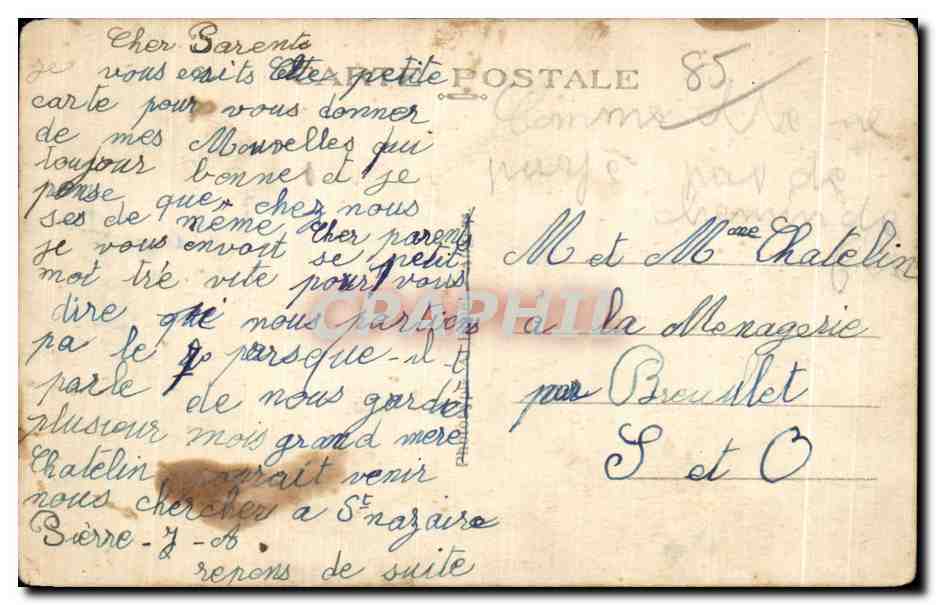 Les Sables d'Olonne (Vendée) — Le Gouffre du Puits d'Enfer — A. B. — Rückseite