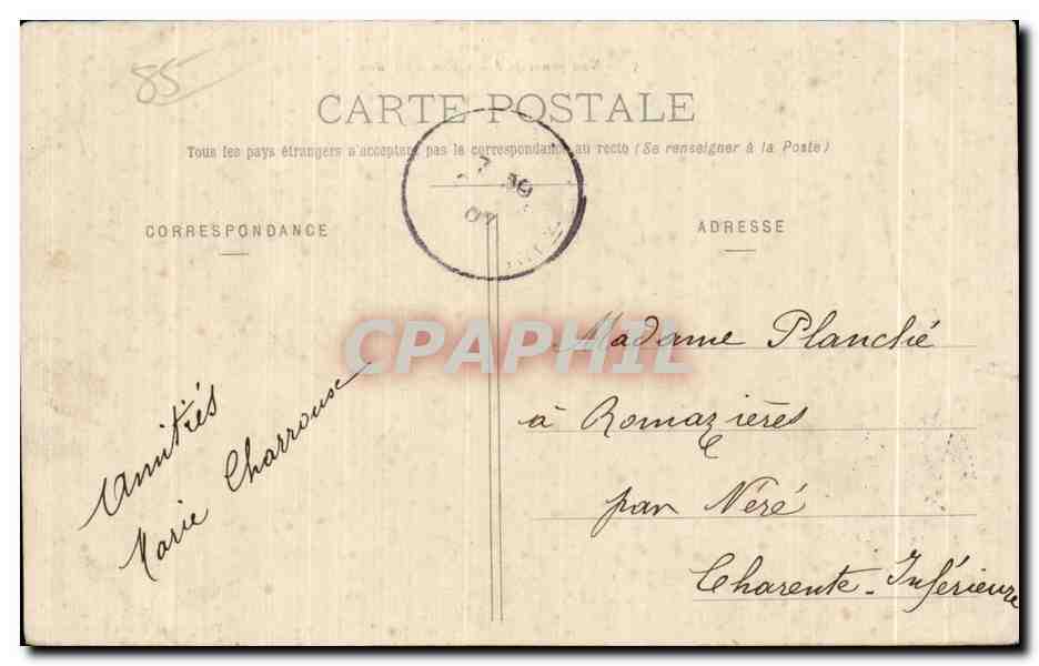 CPA vue generale sables d Olonne — Rückseite