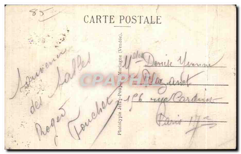 CPA Les Sables d Olonne Vendee la Plage Enfants  — Verso