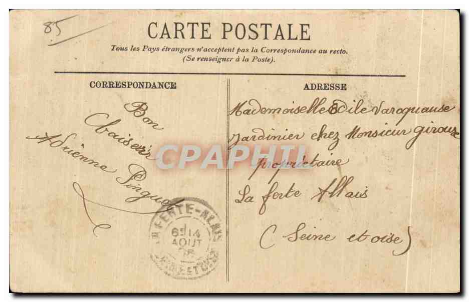 CPA Les Sables d Olonne l Eglise — Rückseite