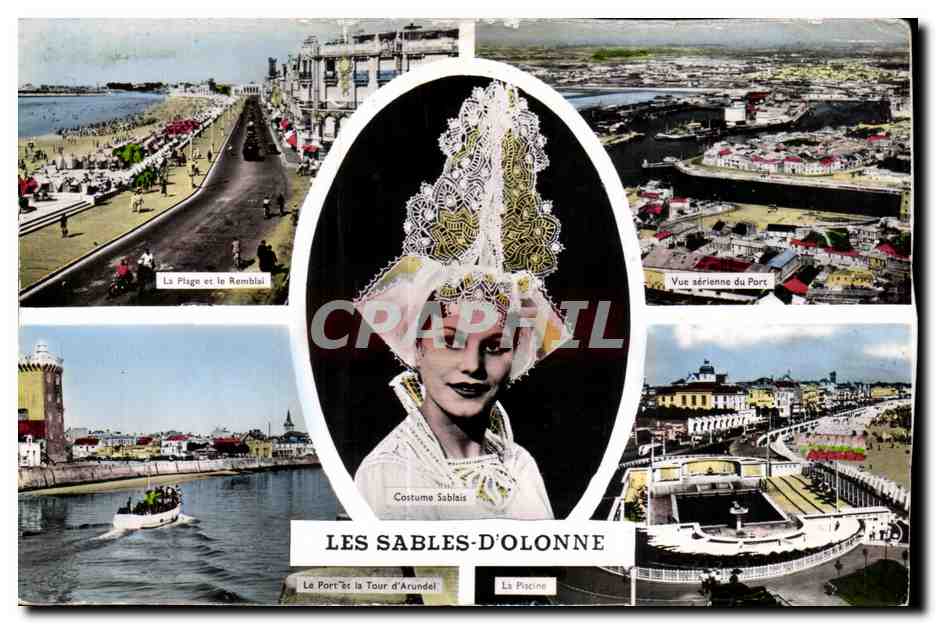 CPA Les sables d Olonne Coiffe Costume