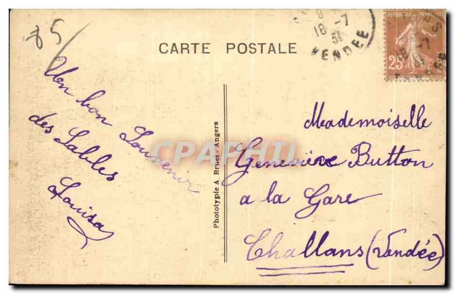 Les Sables-d'Olonne (Vendée) - Le Remblai et la Plage - A. B. — Rückseite
