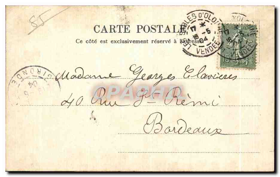 CPA Les sables d Olonne Femme Folklore Costume — Verso