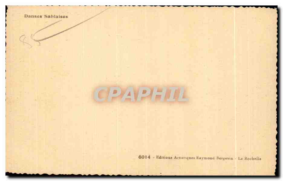 Dances Sablaises — Éditions Artisitiques Raymond Bergevin — n° 6014 — Achterkant