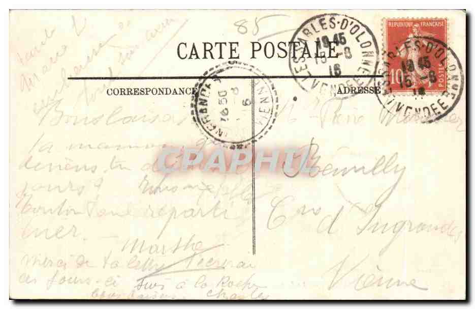 CPA Les sables d Olonne le lac de tanchette  — Back