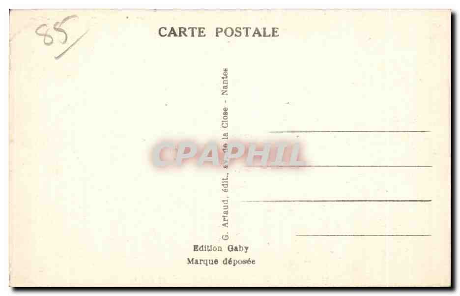 CPA Les sables d Olonne les jetees Coiffe costume Folklore — Rückseite