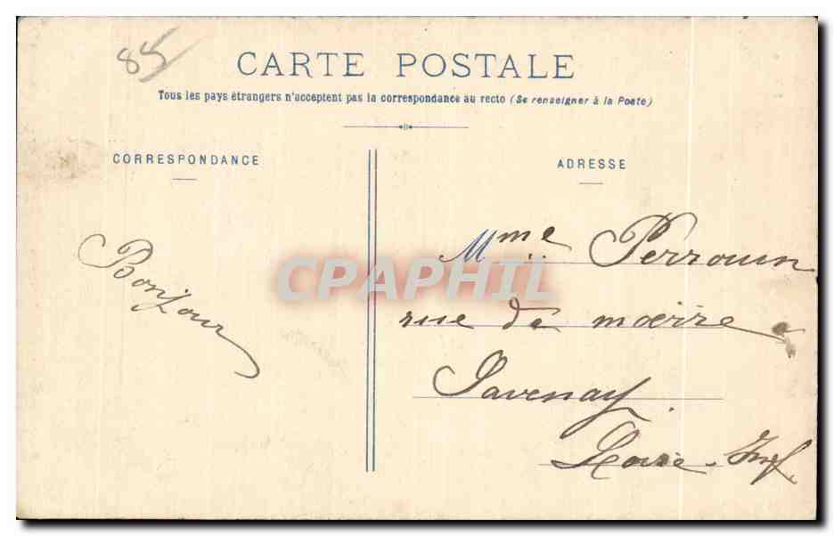Femme en costume traditionnel — Sablaise — Collection Lurien Amiaud, les Sables-d'Olonne - N° 1208 — Verso