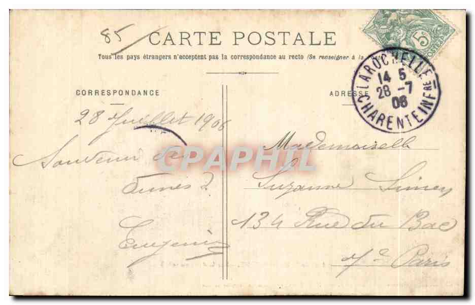 Les Sables-d'Olonne — Sur la dune au soleil — Collection Lucien Amiaud, N° 1322 — Verso