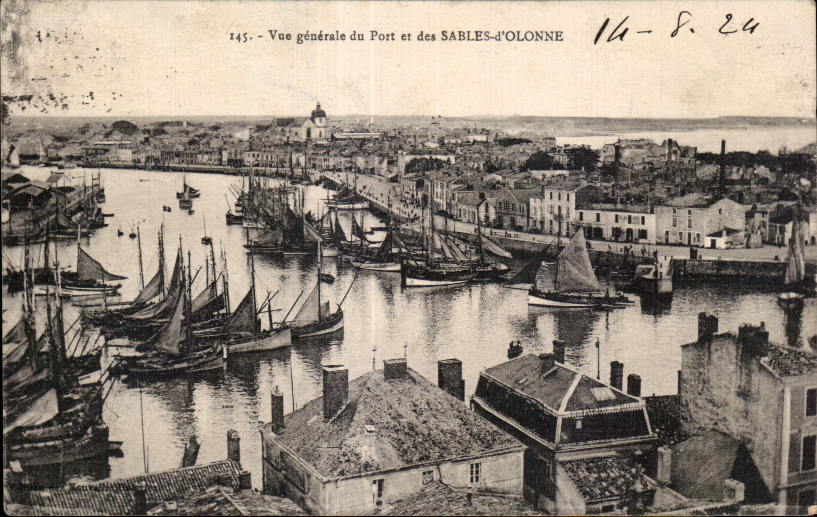 Allgemeiner Blick auf den Hafen und SABLES-d'OLONNE — Unbekannter Verlag, Nr. 145