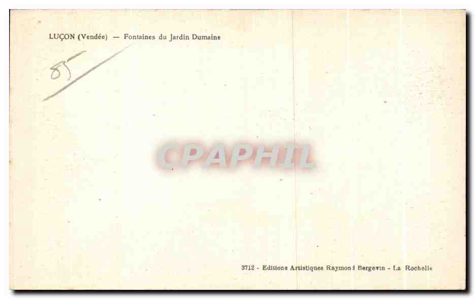 CPA Lucon fontaines du jardin dumaine — Rückseite