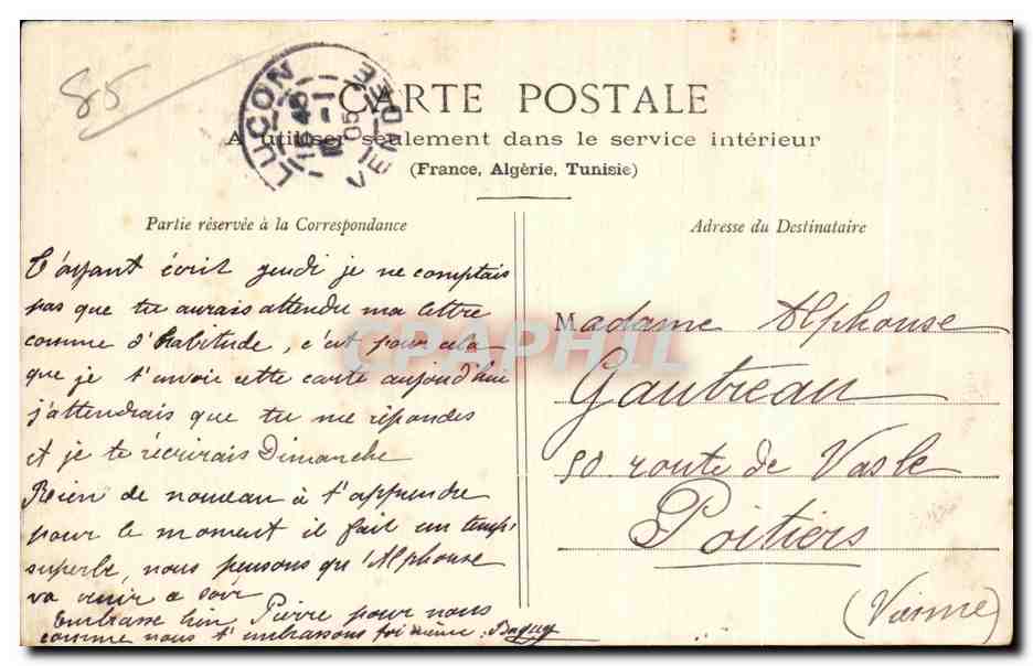 CPA Lucon au jardin dumaine allee des ifs — Rückseite