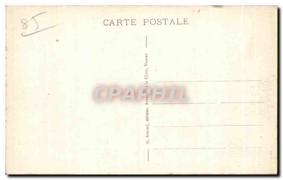 Luçon - Les Cygnes du Jardin Dumaine — n°35, éditeur G. Artasod, Nantes — Verso