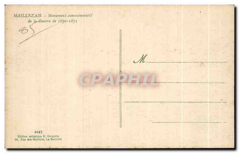 Maillezais - Monument aux morts de la guerre de 1870-71 - Édition artistique R. Bergevin — Reverso