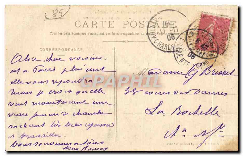 CPA Les rives de la vendee mervent le pont de perure — Rückseite