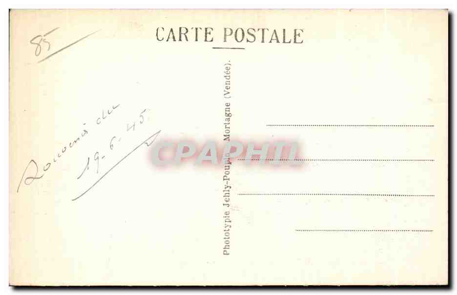 CPA Plage de saint gilles vendee a maree haute — Rückseite