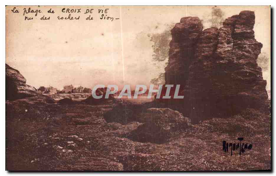 Les Rochers de Sion — La Plage de Croix-de-Vie — R. Liergustin, éditeur