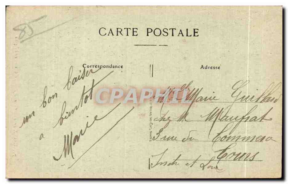 CPA Croix de Vie (Vendee) La Chaire de I Eglise — Rückseite