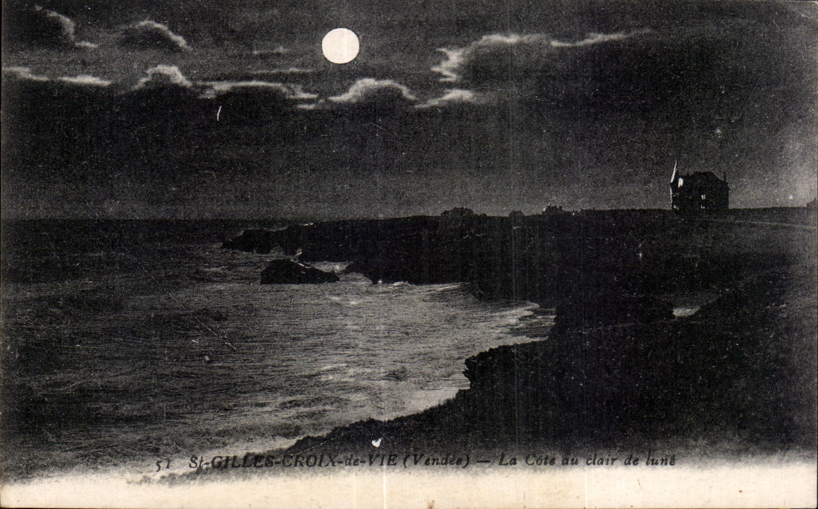 St-Gilles-Croix-de-Vie (Vendée) — La Côte au clair de lune
