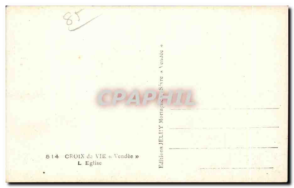 CPA Croix de Vie (Vendee) L Eglise — Verso