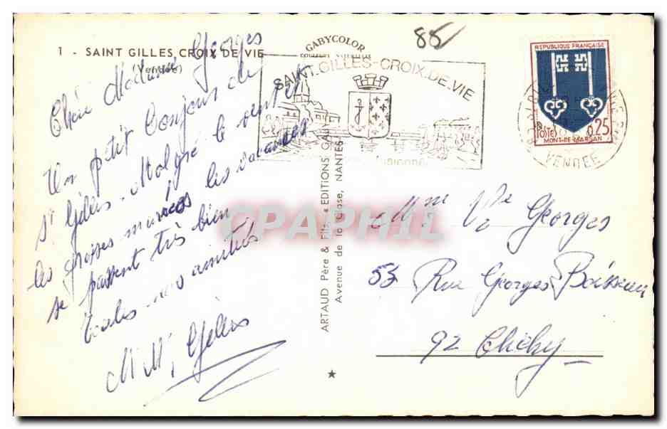 CPA St Gilles Croix de Vie Le Port — Verso