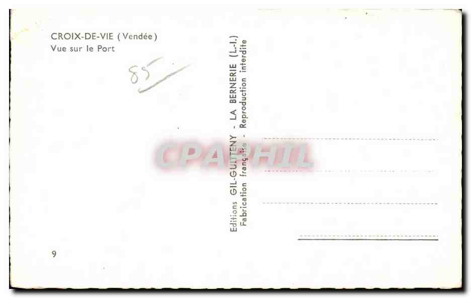 CPA Croix De Vie (Vendee) Vue sur le Port — Verso