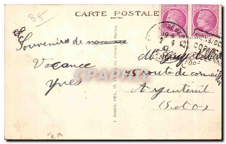Saint Gilles sur Vie (Vendée) — Sortie du bain — Nozais, édit. 342 — Rückseite