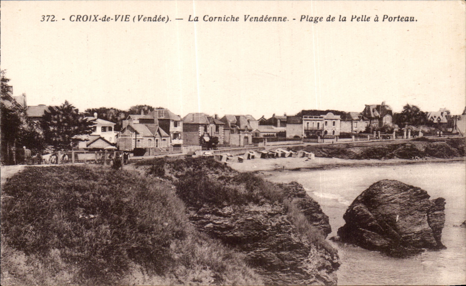 CPA Croix de Vie (Vendee) La Corniche Vendeenne Plage de la Pelle a Porteau