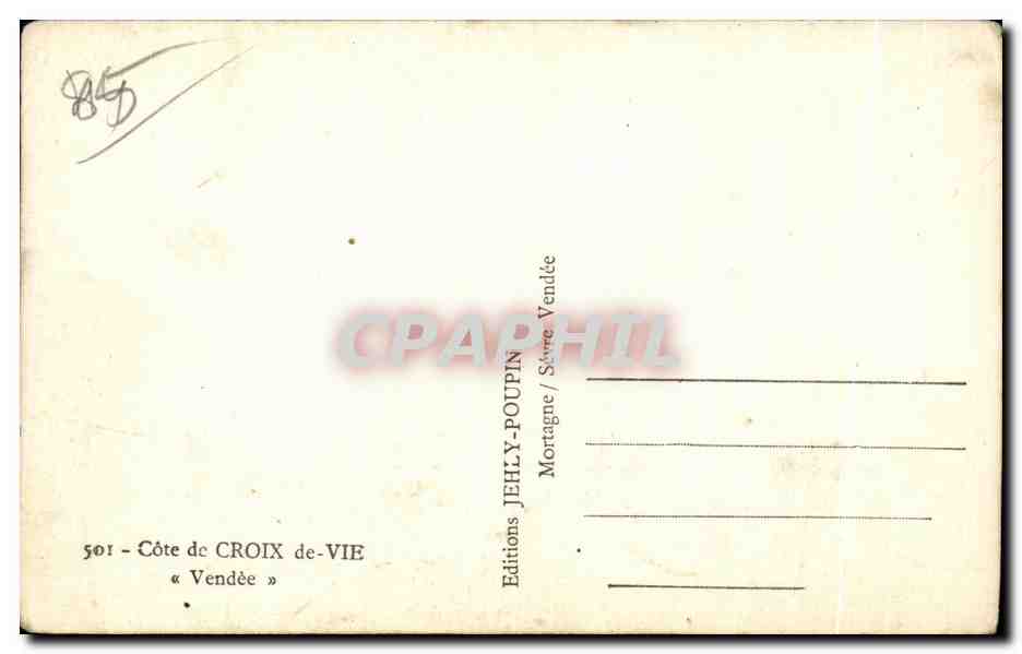 CPA Cote de Croix de Vie (Vendee) — Verso