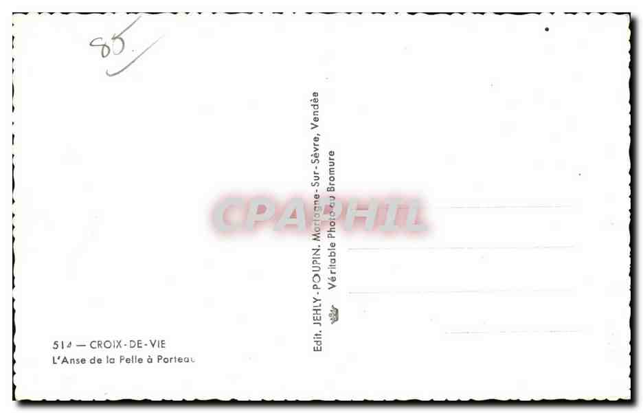 CPA Croix de vie L anse de la pelle a porteau — Verso