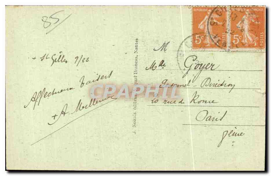 CPA Croix de vie vendee la chaire de l eglise — Verso